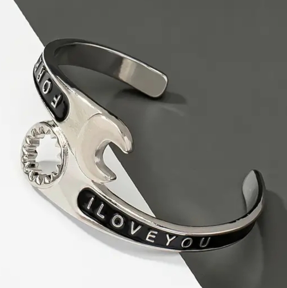 New! MEN'S I Love You Forever Box Wrench Cuff Bracelet. - Picture 4 of 6